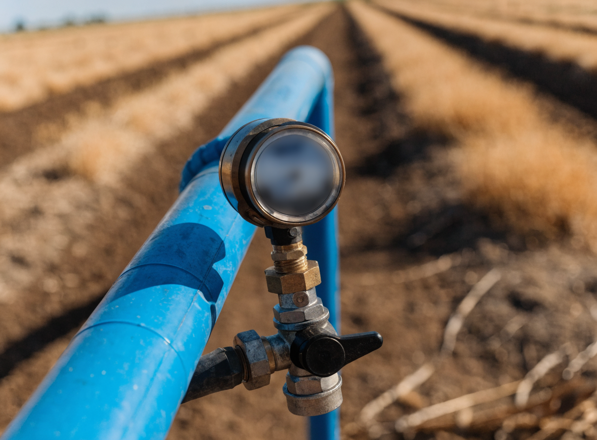 Sitetech | Water Abstraction Licensing & Efficiency for Farms Metered irrigation supply line used to record abstraction volumes on a farm